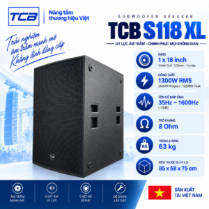 Loa Sub TCB S118 XL bass 18 inch công suất 1300W RMS